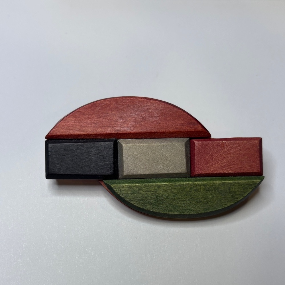 Vintage Geometric Multicolor Brooch